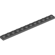 Lego destička 1x12, tmavě modro šedá (4666604, 6133611)